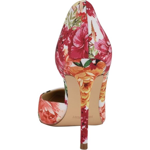 Nine West Women Blooms Floral Polyurethane Closed Pointed Toe Heels Pumps - Picture 3 of 6